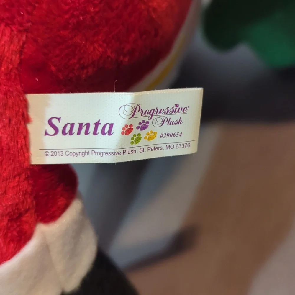 2013 Progressive Plush Santa Clause Stuffed Animal 12 Inch